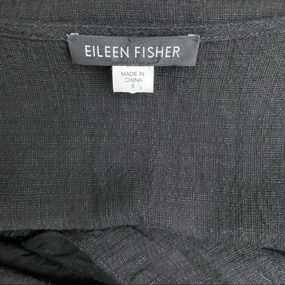 Eileen Fisher Black Linen Blend Sleeveless Dress with Side Pockets S - Picture 7 of 9